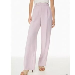 Aritiza Wilfred linen lavender wide leg tailored trouser Purple Pleated pants 6